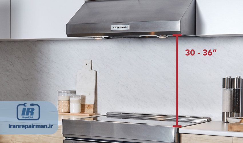 نصب هود در فاصله مناسب از اجاق گاز